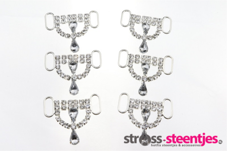 Non-hotfix kleine Bikini connector - Crystal (108) met logo