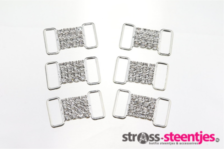 Non-hotfix kleine Bikini connector - Crystal (102)  met logo