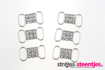 Non-hotfix kleine Bikini connector - Crystal (103) met logo