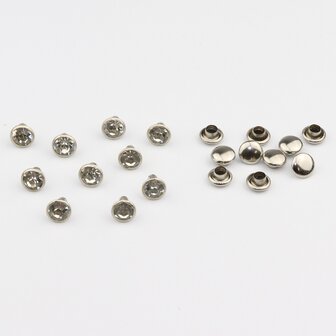 Studs met Strass (glas) - Silver cup 6 mm Crystal SS18 (per 36 stuks)