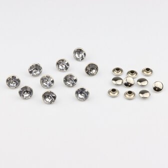 Studs met Strass Crystal 9 mm (glas) (SS40)