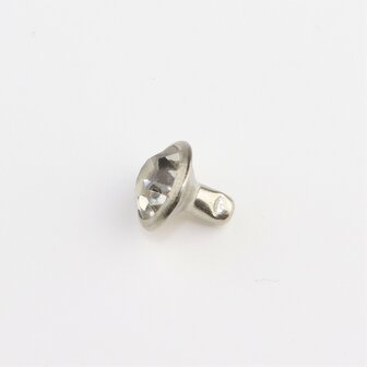 Studs met Strass Light Sapphire 8 mm (glas) met goudkleurige cup (SS34)  (per 36 stuks) zijkant