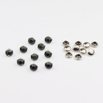 Studs met Strass (Acryl) - Black Diamond 7 mm (SS29)