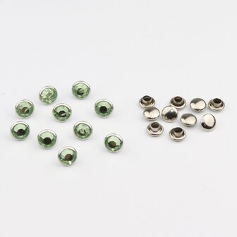 Studs met Strass (Acryl) - Chrysolite 7 mm (SS29)