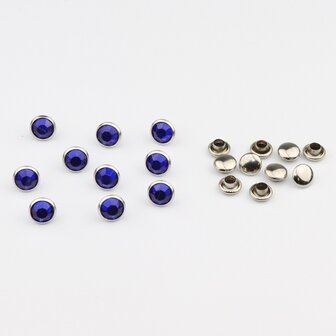 Studs met Strass (Acryl) - Sapphire 7 mm (SS29)