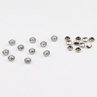 Studs met Strass (Acryl) - Crystal AB 7 mm (SS29)