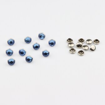 Studs met Strass (Acryl) - Light Sapphire 7 mm (SS29)