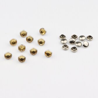 Studs met Strass (Acryl) - Light Topaz 7 mm (SS29)