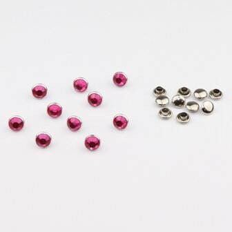 Studs met Strass (Acryl) - Rose 7 mm (SS29)