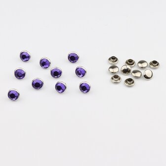 Studs met Strass (Acryl) - Violet 7 mm (SS29)