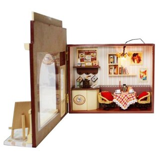 Mini Dollhouse - Coffee Shop - Dense Feeling Moment met voorkant opengezet