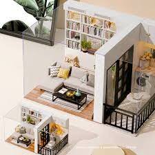 Mini Dollhouse - Appartement - Vitality Life miniatuur versie in verhouding met grotere versie