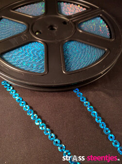 strijkbare pailletten per rol kleur aquamarine 