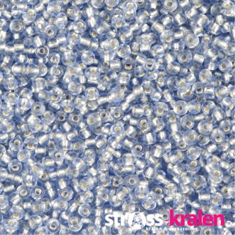 Rocailles kralen (2 mm) transparant Blauw met witte