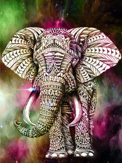 Versierde olifant 30X40