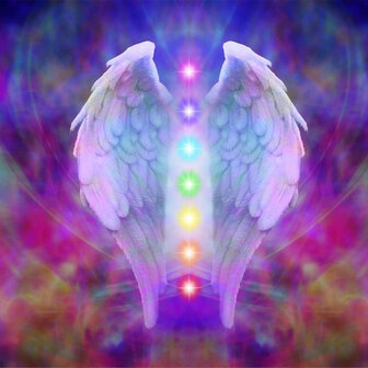 Diamond Painting pakket - Vleugels met de 7 chakra&#039;s 50x50 cm