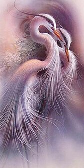 Diamond Painting pakket - Twee Kraanvogels 60x120 cm (Full) zonder logo