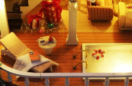 Mini Dollhouse - Villa - Ice and Snow Manor Christmas zwembad