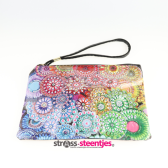 Diamond Painting Etui Groot / Mini Tasje - Gekleurde mandala&#039;s 20x16 cm met logo
