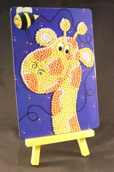 Diamond Painting op schildersezeltje - Grappige Giraffe 10x15 cm (Partial)