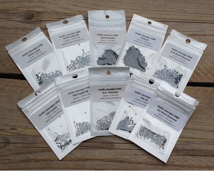 Kleurenpakket Black & White - Small (SS6 en SS10) - Premium DMC kwaliteit Hotfix