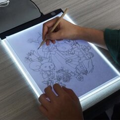 Daimond Painting Light Pad A4 formaat - Dimbaar (3 standen) met tekening