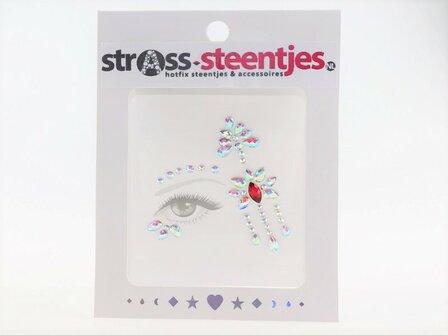 Zelfklevende strass tattoo naast oog - 106