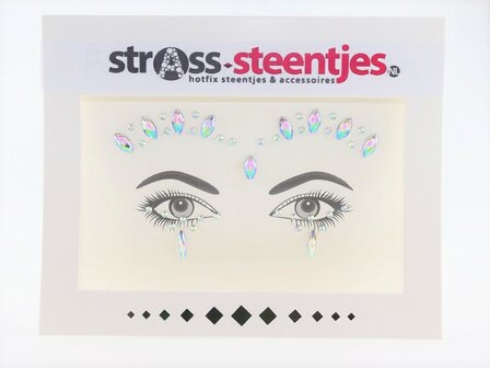 Zelfklevende strass tattoo voor gezicht - 146