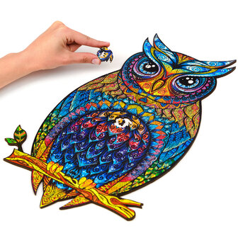 Puzzel Charming Owl / Charmante Uil King Size het leggen van een stukje