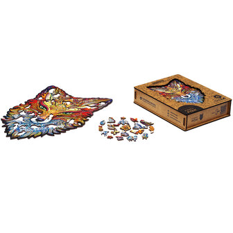 Puzzel Fiery Fox / Vurige Vos Medium gehele inhoud