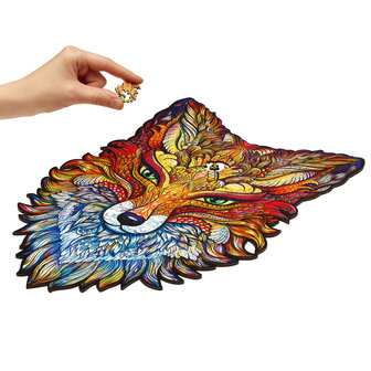 Puzzel Fiery Fox / Vurige Vos King Size het leggen van een stukje