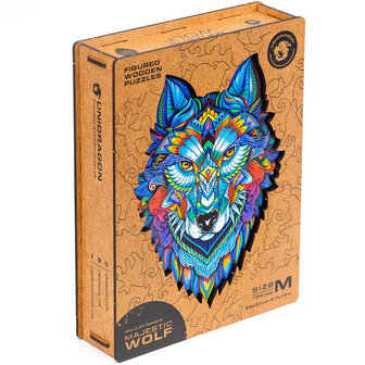 Puzzel Majestic Wolf / Majestueuze Wolf Medium met verpakkingsdoos