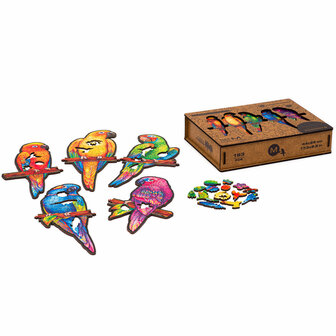 Puzzel Playful Parrots / Speelse Papegaaien Medium gehele inhoud 