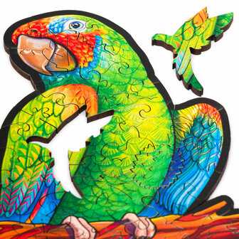 Puzzel Playful Parrots / Speelse Papegaaien Medium een dieren vorm stukje uit de puzzel