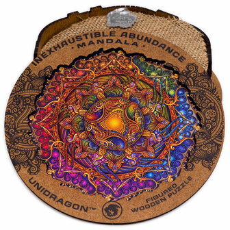 Puzzel Inexhausible Abundance Mandala / Onuitputtelijke Overvloed Mandala Medium met deksel van de verpakking eraf