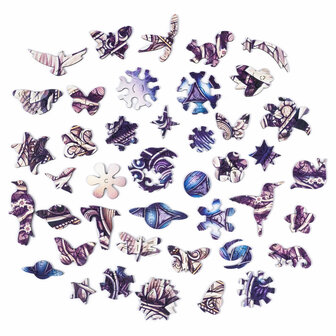 Puzzel Mandala Overarching Opposites / Mandala Overlappende Tegenstellingen Royal Size met stukjes in vormen van diertjes en bl