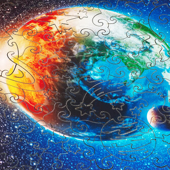 Puzzel Planet Earth / Planeet Aarde Medium close up van het midden van de puzzel