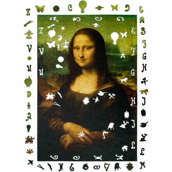 Puzzel Ritratto Di Mona Lisa del Giocondo / Portret van Mona Lisa del Giocondo Onze Size met stukjes in vormen van verschillend