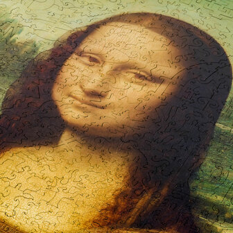 Puzzel Ritratto Di Mona Lisa del Giocondo / Portret van Mona Lisa del Giocondo Onze Size close up van het midden van de puzzel