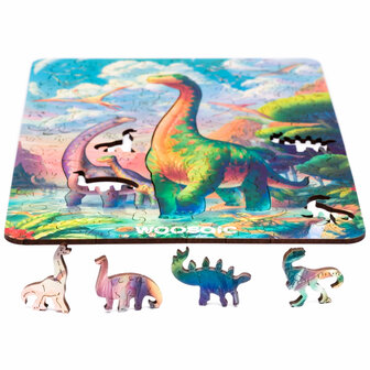 3D Puzzel Dino Diplodocus One Size met stukjes dino&#039;s voor de puzzel