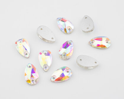 Naaistenen druppel Kleur Crystal AB 7x12mm (9306)