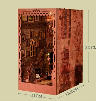 Book Nook - mini 3D wereld - Scholar&#039;s Dream afmetingen