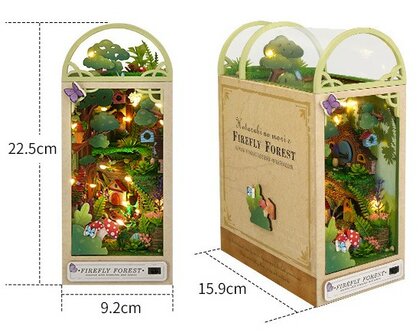 Book Nook - mini 3D wereld - Firefly Forest afmetingen