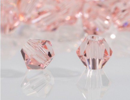 Facet kralen glas rondelle (konisch) 4 mm - Oud Roze (per 144 stuks)