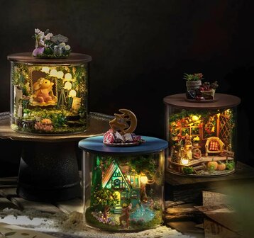 Dream Bottle Series - Fairytale Garden - Mini Dollhouse alle soorten met licht