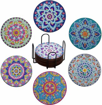 Diamond Painting Onderzetters set van 6 stuks -  Mandala&#039;s