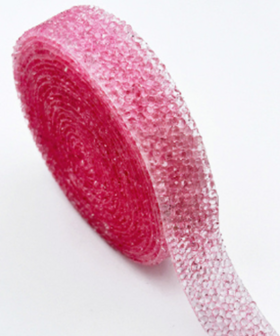 Hotfix Strass sheet (band) Light Rose - 1cm breed - 275cm lang