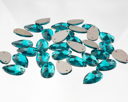 Naaistenen druppel Kleur Blue Zircon 10.5x18mm