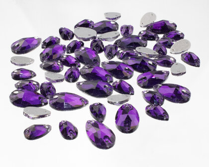 Naaistenen druppel Kleur Purple Velvet 10,5x18mm