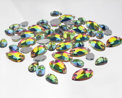 Naaistenen druppel Kleur Rainbow 10,5x18mm